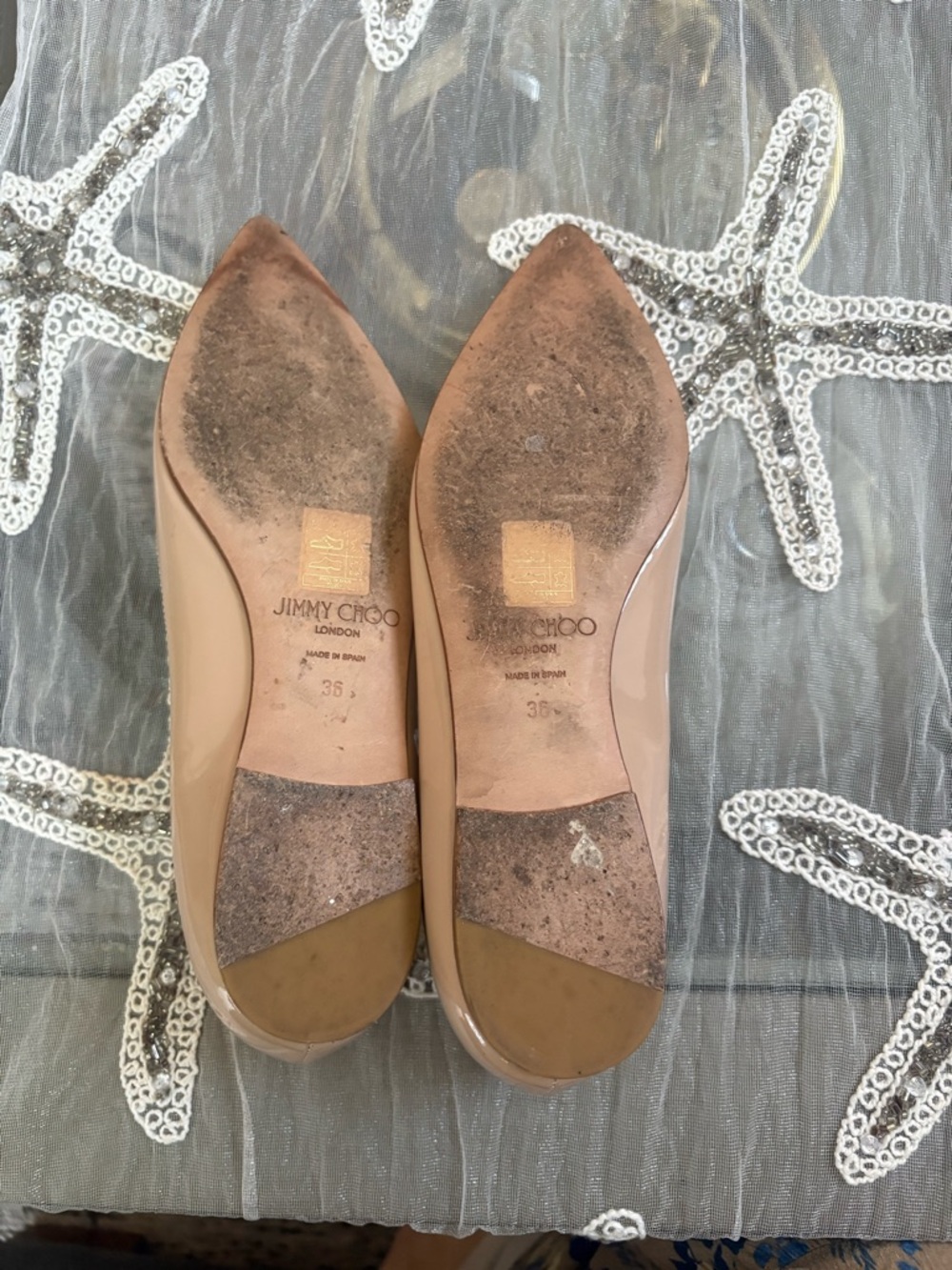 Jimmy Choo Nude Patent Pointed Ballet Flats EUR size 36 - Picture 4 of 4